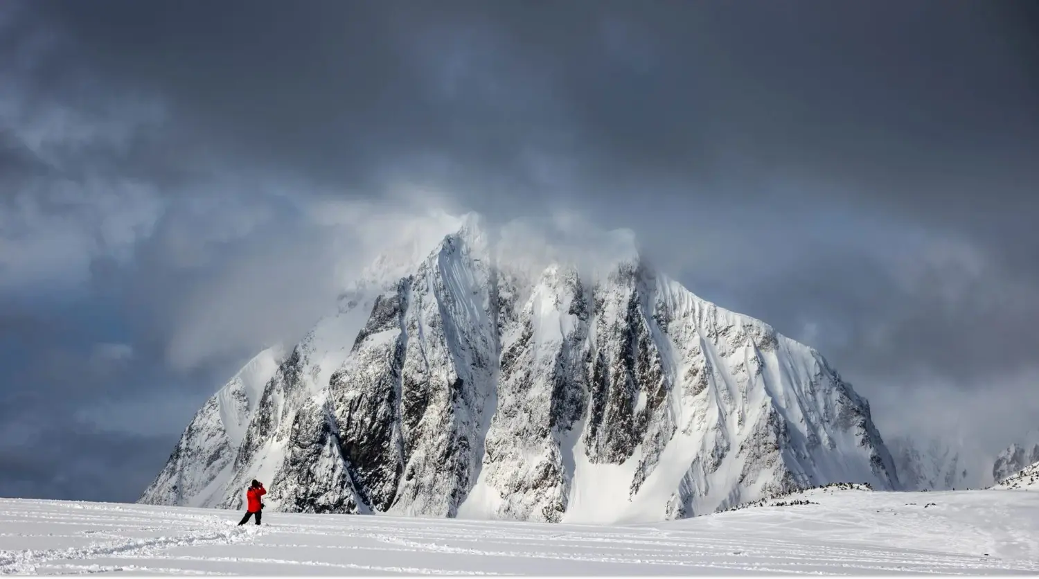 Snowy mountain peaks