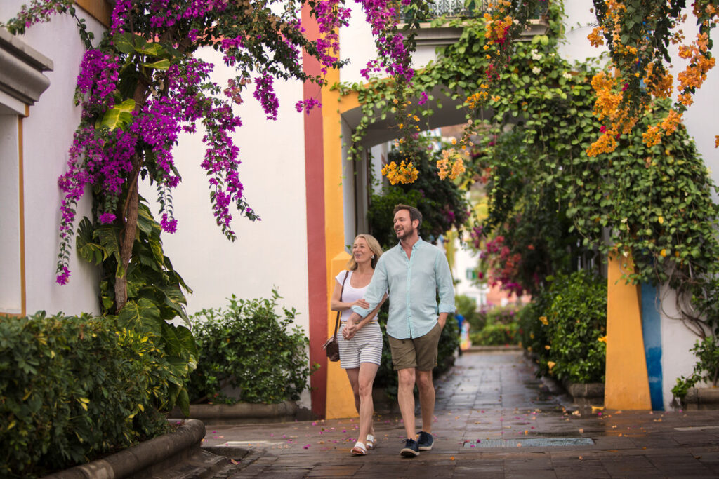 Couple exploring ashore while being on a P&O Cruises.