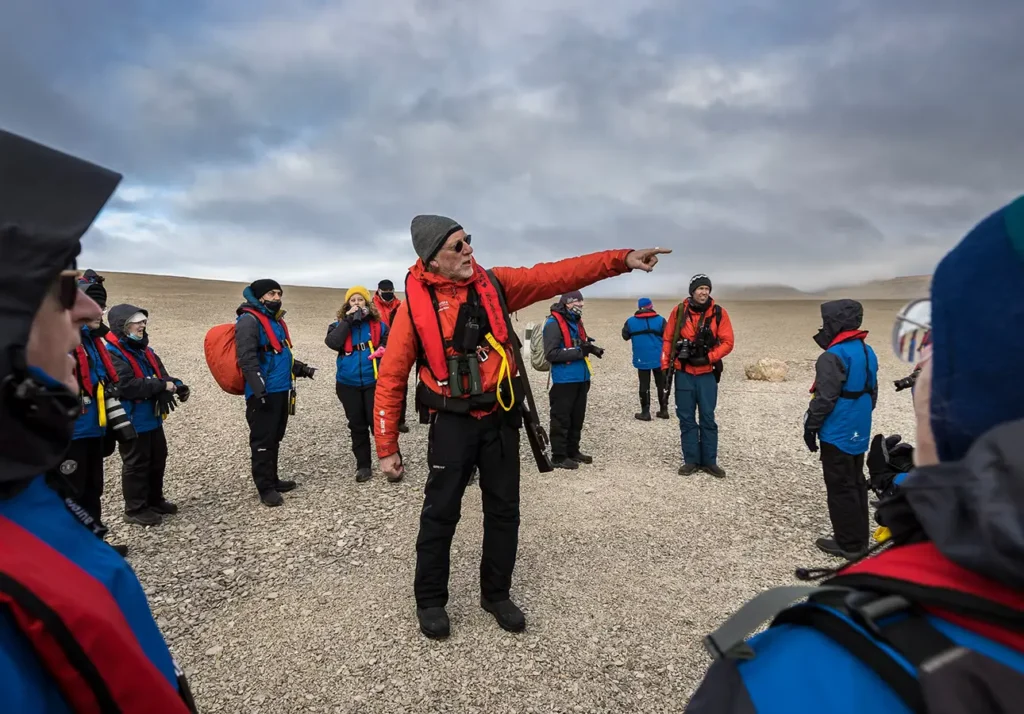 small-groups-expert-guides-50-50,-Passengers-and-E-Team,-Beechey-Island,-Canada,-Richard-I-Anson