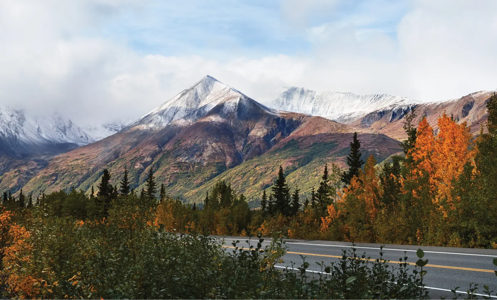 Snow Covered Mountains in Alaska