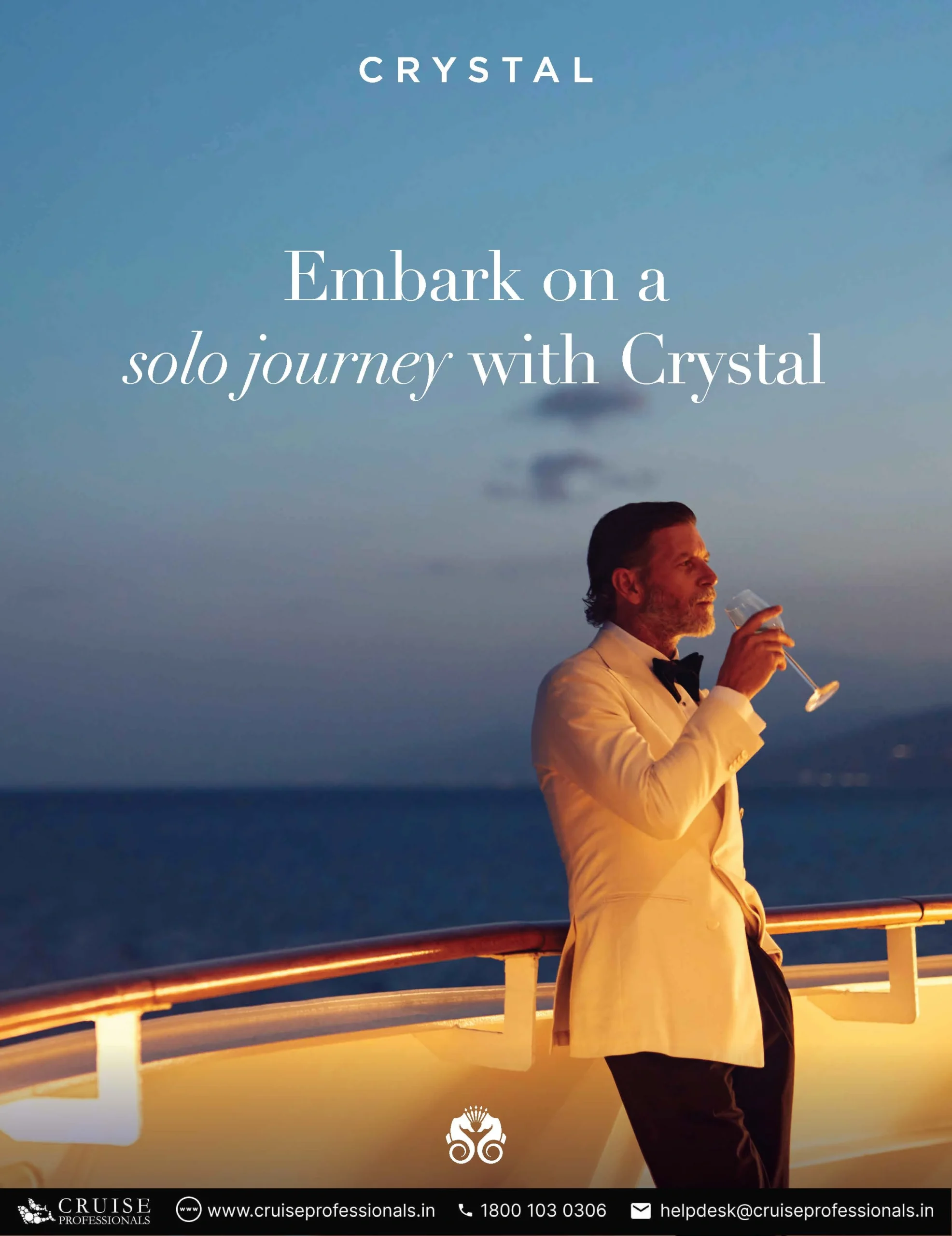 Sail Solo in Style luxury cruise guide for solo travelers with Crystal Cruises.