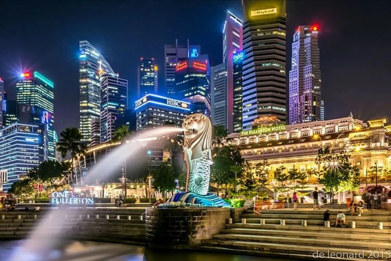 Asia cruise destination featuring Singapore skyline and vibrant city lights