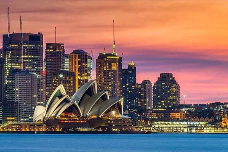 Sydney Harbour cruise destination featuring Sydney Opera House at sunset