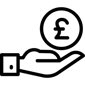 P&O Cruises icon showing a hand holding a coin representing value-for-money cruise holidays.