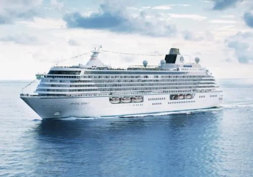 Crystal Serenity luxury cruise ship cruising on the ocean