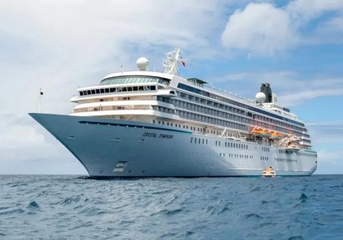 Crystal Symphony luxury cruise ship sailing at sea